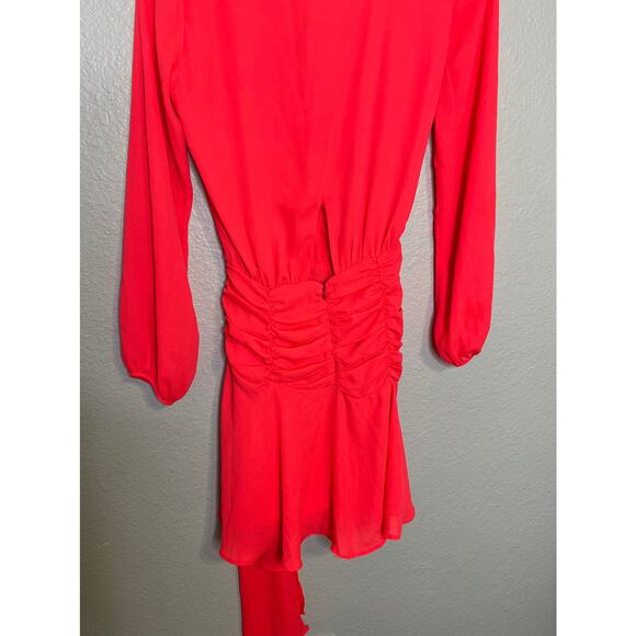 krisa Tie Waist Surplice Mini Dress Desire XS - Picture 9 of 10